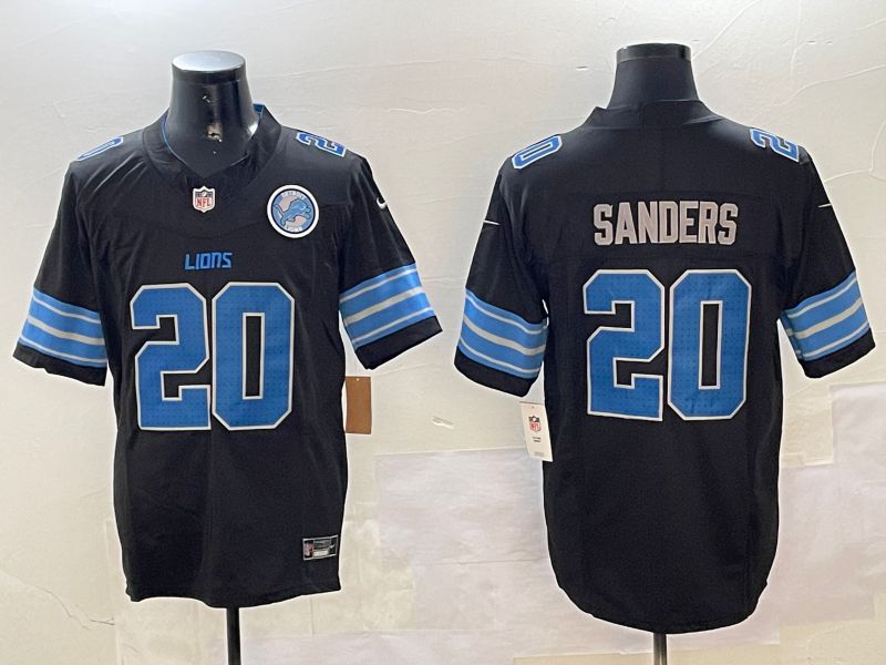 Men Detroit Lions #20 Sanders Black three generations 2024 Nike Limited NFL Jersey style 2->detroit lions->NFL Jersey